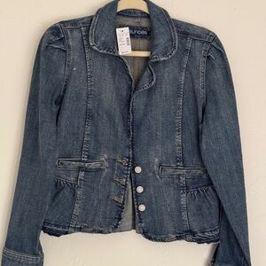 Maurice’s Sandblasted Denim Jean Jacket Blazer | Size M NWT